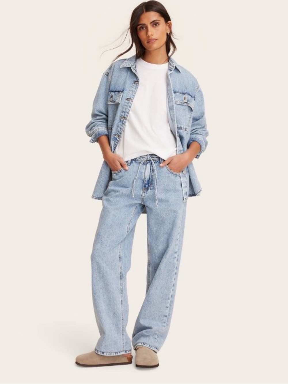 Parke x Target Denim Baggy Jeans Light Wash Size 10